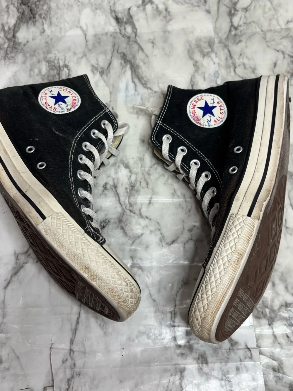 Converse Black White High Top Sneakers shoes size 10.5 - Picture 8 of 8